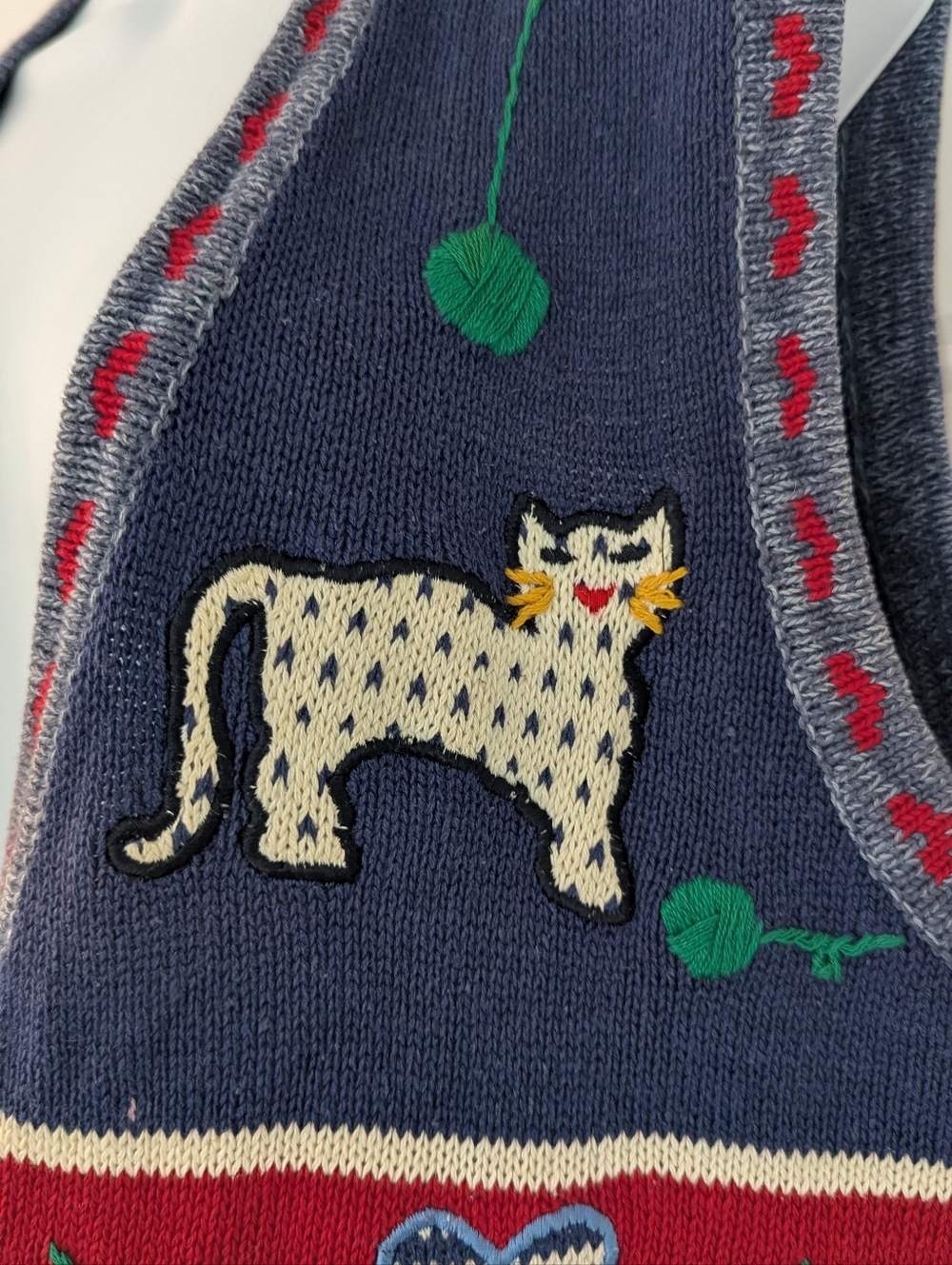 Vintage Koret Christmas Sweater Vest Small Ramie Cotton Holiday Novelty Knit - Picture 7 of 9